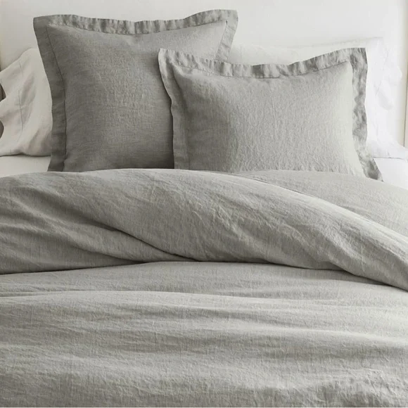 Pottery Barn Gray Belgian Flax Linen Duvet Cover - Picture 7 of 9